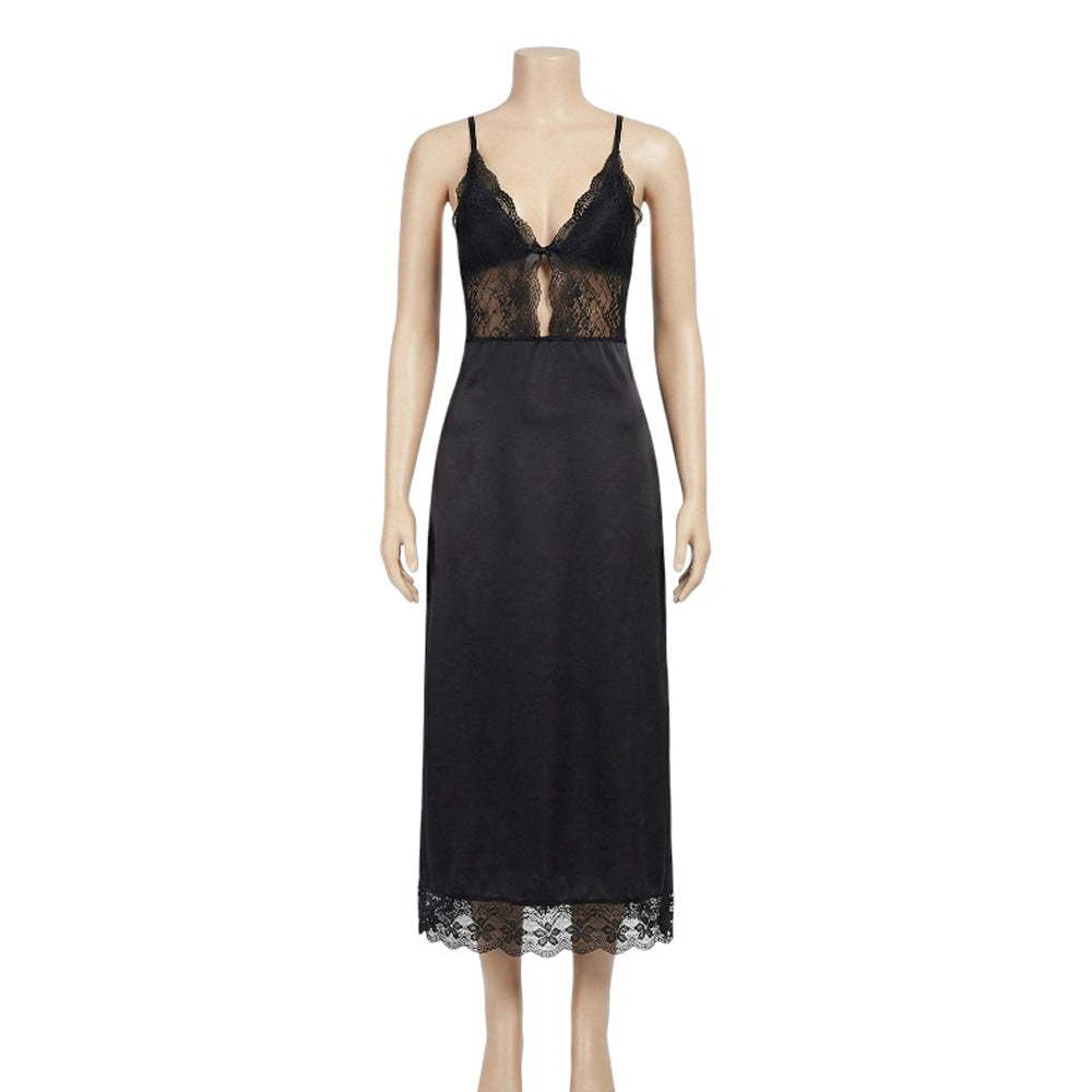 BELLEZA LONG NIGHTY 15009 BLACK / S - MamasJan Lingerie
