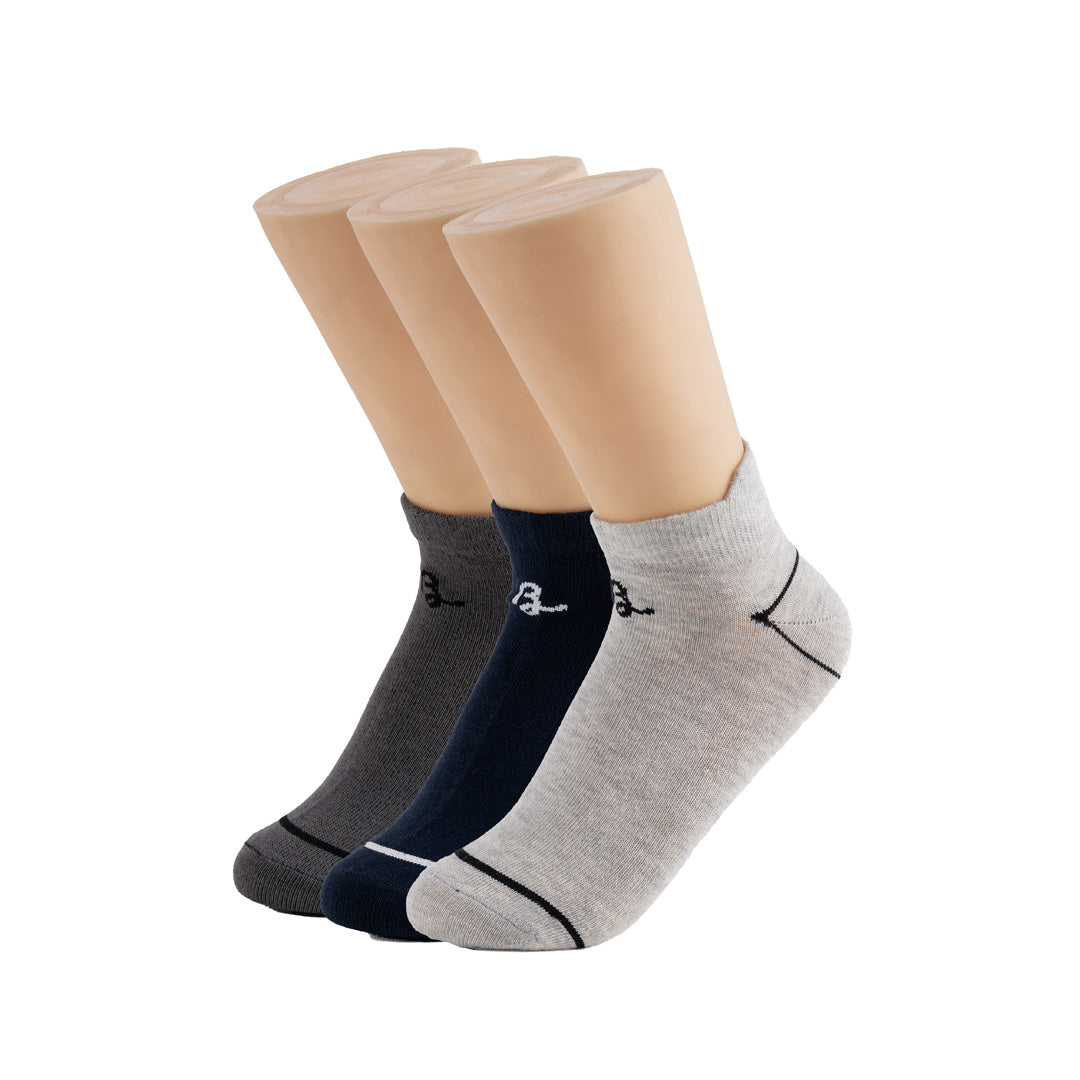 BELLEZA 3 PACK LOW ANKLE SOCKS SK-04 BLACK MIX / L - MamasJan Lingerie