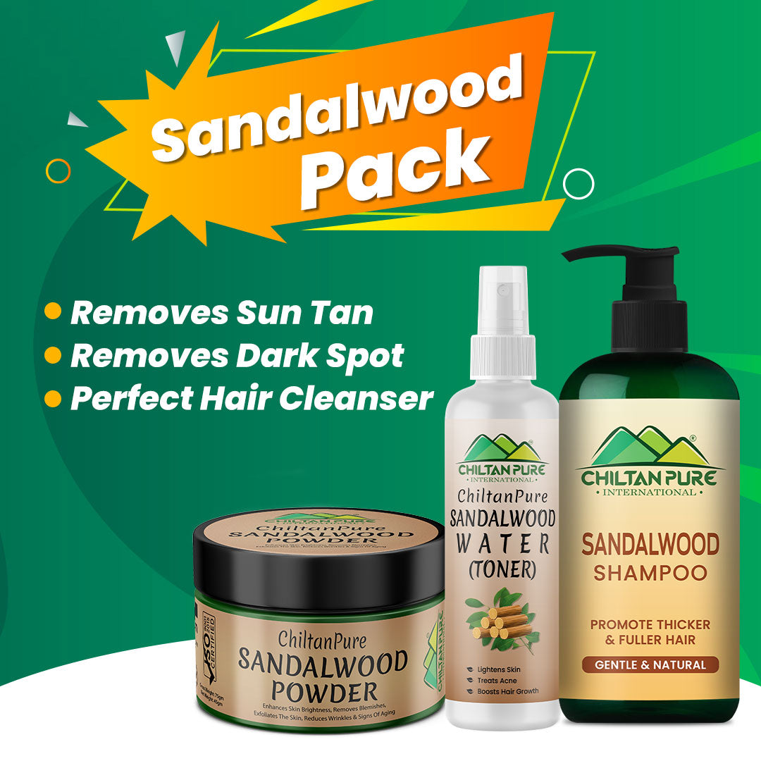 Sandalwood Pack - Enhances Skin Brightness, Lightens Dark Spots & Promotes Hair Growth