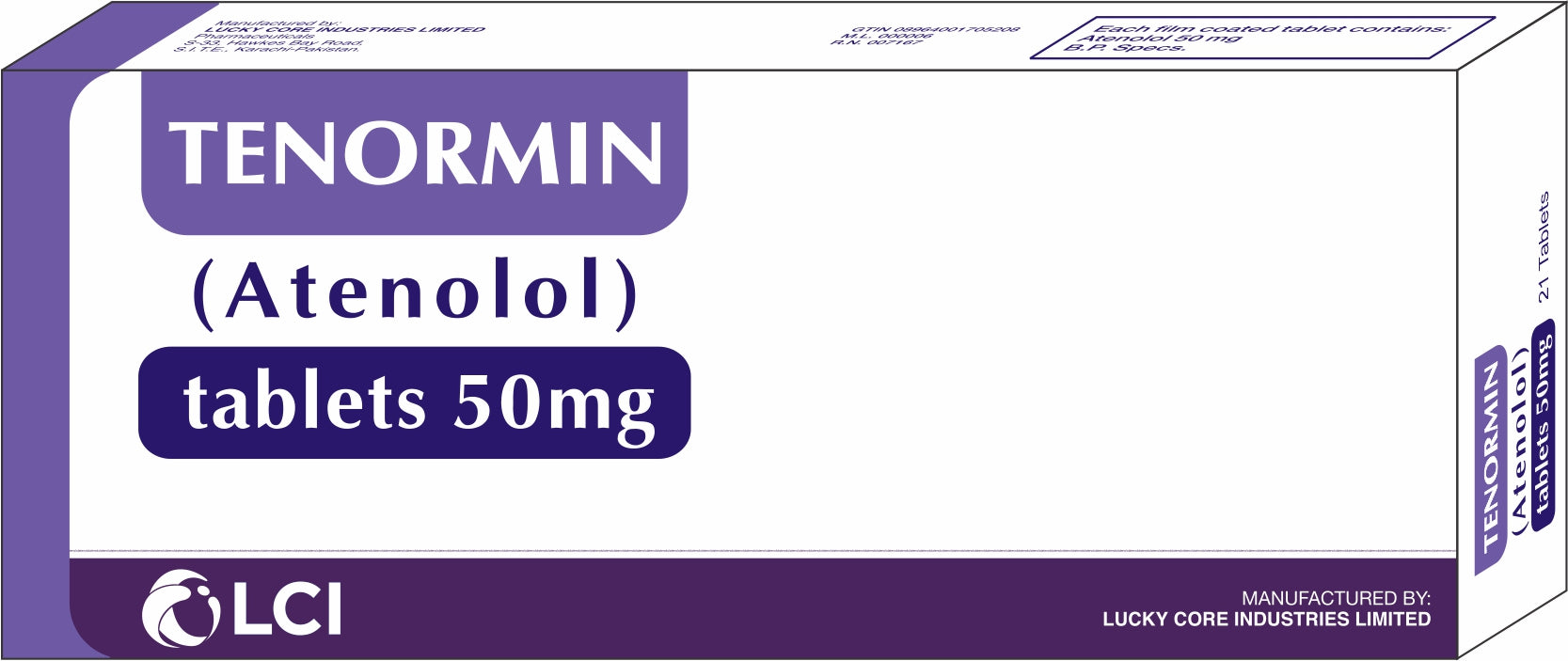 Tenormin Tablets 50mg (1 Box = 1 Strip)(1 Strip = 21 Tablets)