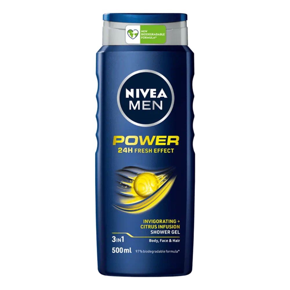 Nivea Shower Gel Power 24H Fresh Effect 3In1 Men 500Ml