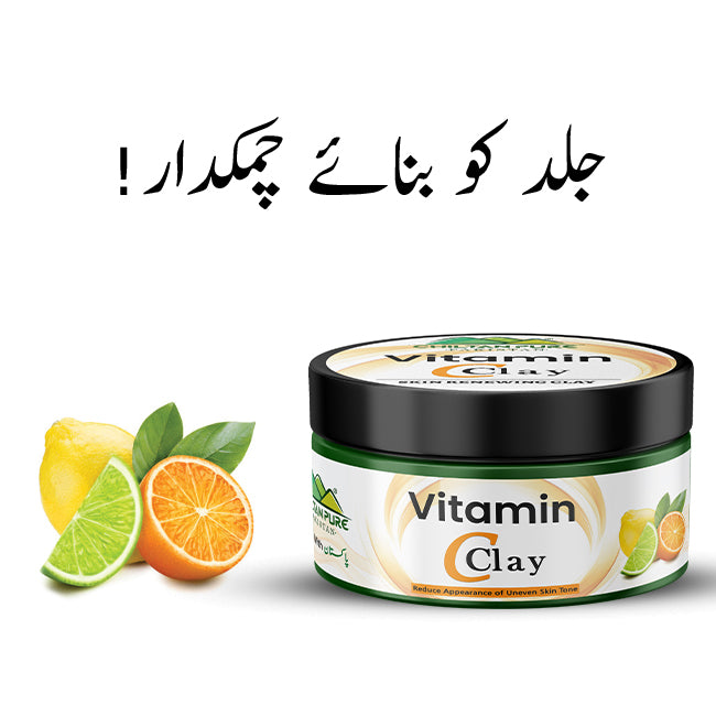 Vitamin C Clay – Reduce the Appearance of uneven skin tone, give Healthy Skin, Promote Collagen Production, prevent premature aging – 100% Organic