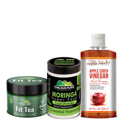 Weight Loss Kit - Apple Cider Vinegar, Moringa Powder Super Food, Fit Tea