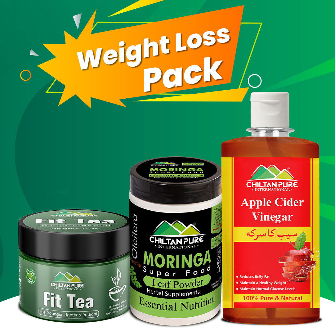 Weight Loss Kit - Apple Cider Vinegar, Moringa Powder Super Food, Chia Seed, Ajwain Honey &amp; Fit Tea
