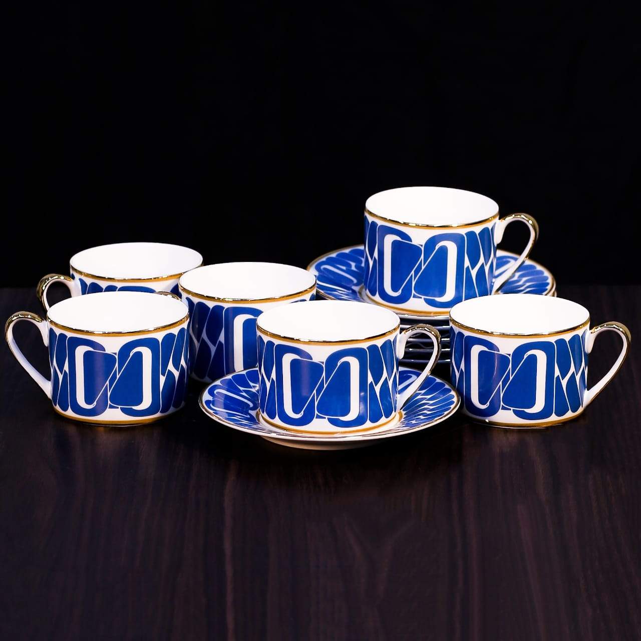 CUP & SAUCER SET ROYAL BISTRO 12PC 12-ZS-H1LB BASIC Default Title - MamasJan Crockery