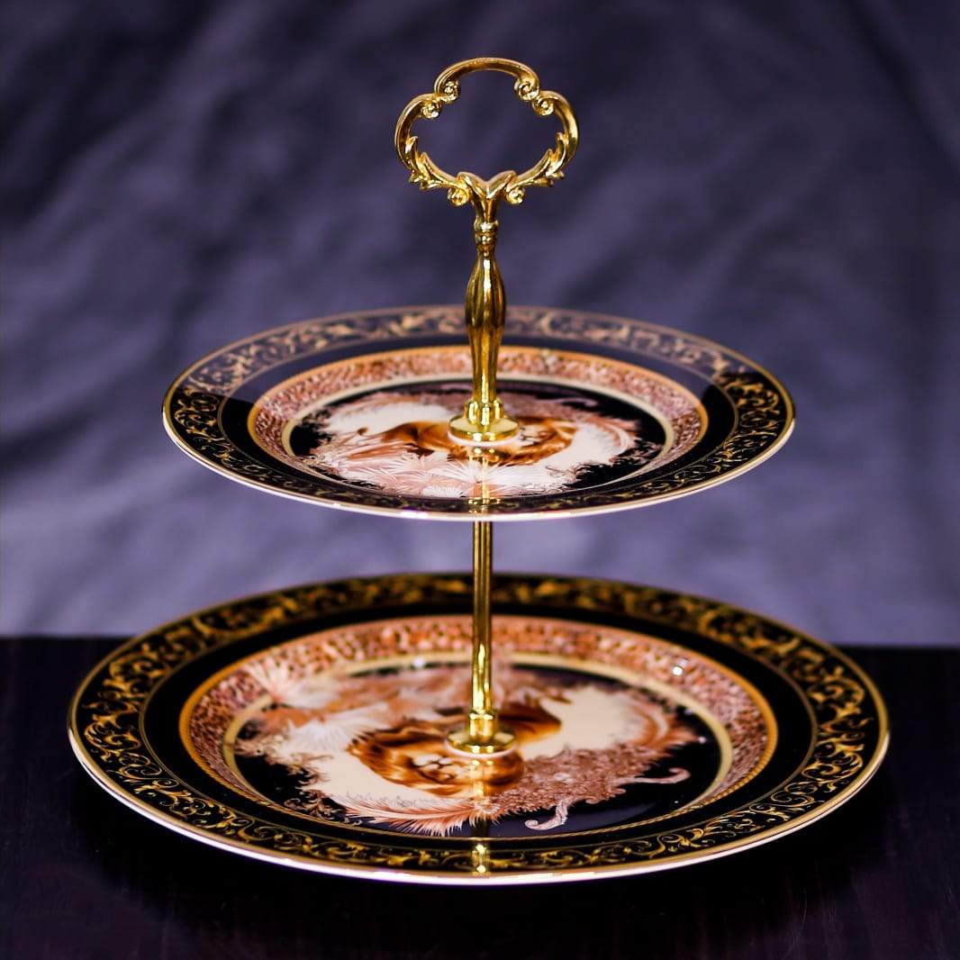DISH CAKE ROYAL BISTRO 2TIRE K105-2-697 Default Title - MamasJan Crockery