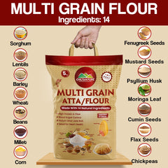 Multi Grain Atta / Flour - Made with 14 Natural Ingredients