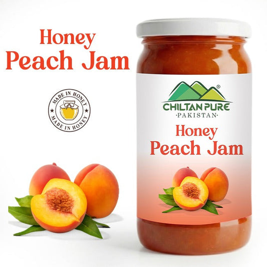 Peach Jam (Made in Honey) / پیچ جام / Glass packaging / 630gm