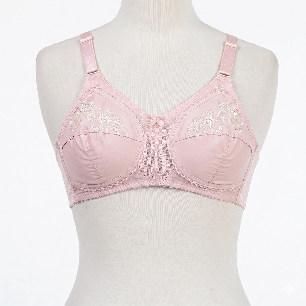Belleza Lingerie Gentle Classic Cotton Bra - Light Pink 46 / F - MamasJan Lingerie