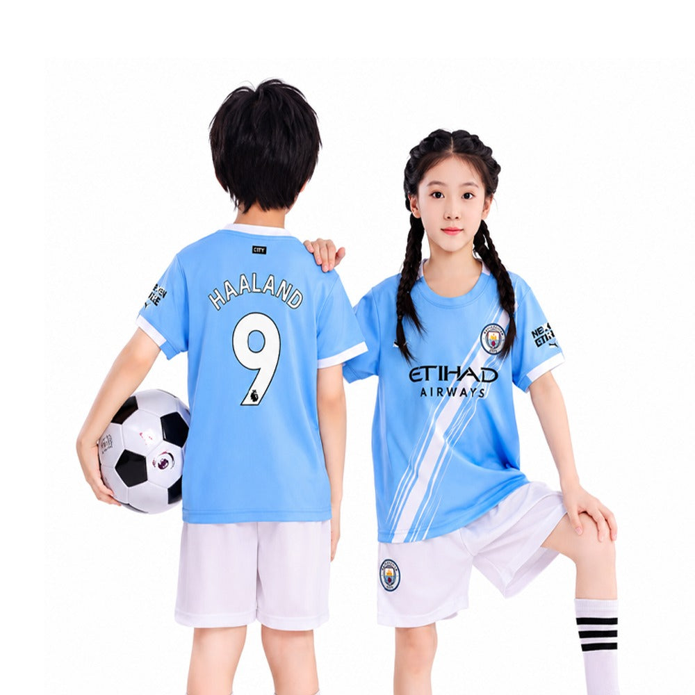 HAALAND 2PC FOOT-BALL JERSEY SKY-BLU/WHT IRS-26 2-3 YEAR 018 13-14 YEAR - MamasJan KidsWear