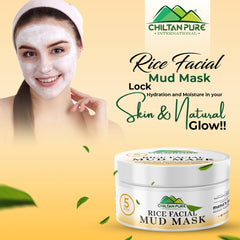 Rice Facial Mud Mask – Refine Pores, Soothes Skin, Absorbs Excess Oil, Lock hydration and moisture in your skin & Natural Glow!!