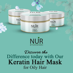 Nur Keratin Hair Mask for Oily Hair – Repair Treatment for Damaged Hair, Rehydrates dry, frizzy & Chemically treated hair