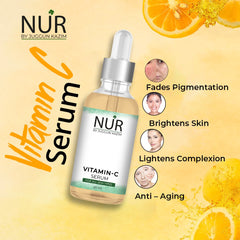 Nur Vitamin C Serum- Brightens Skin, Anti – Aging, Fades Pigmentation, Lightens Complexion, Protects Skin from Environmental & Sun Damage