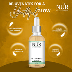 Nur Vitamin C Serum- Brightens Skin, Anti – Aging, Fades Pigmentation, Lightens Complexion, Protects Skin from Environmental & Sun Damage