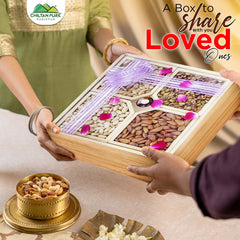 Square - Shaped Dry Fruits Basket - with Almonds , Pistachios , Cashews , and Peeled Peanuts - Nutty Treat to Share Love with Loved Ones