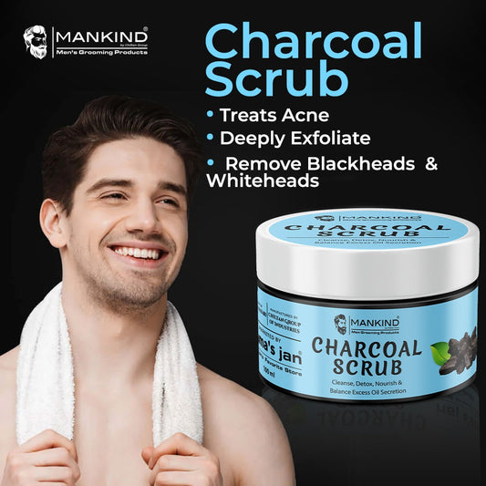 Charcoal Scrub – Exfoliates Dead Flaky Skin, Minimizes Pores, Removes Blackheads & Reduces Acne