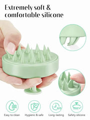 Silicon Head Scalp Massage Brush Shampoo Massager Brush with Soft Silicone Bristles For All Type Of Hairs Straight Curly Wet Dry For Men Women Children