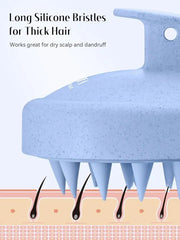 Silicon Head Scalp Massage Brush Shampoo Massager Brush with Soft Silicone Bristles For All Type Of Hairs Straight Curly Wet Dry For Men Women Children
