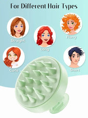 Silicon Head Scalp Massage Brush Shampoo Massager Brush with Soft Silicone Bristles For All Type Of Hairs Straight Curly Wet Dry For Men Women Children