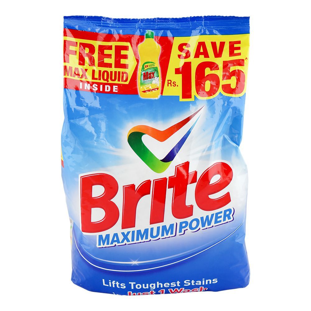 BRITE MAXIMUM POWER WASHING POWDER FREE MAX LIQUID 2KG Default Title - MamasJan Grocery Nonfood