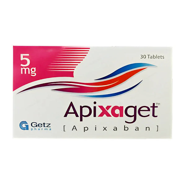 Apixaget Tablets 5mg (1 Box = 3 Strips) (1 Strip = 10 Tablets)