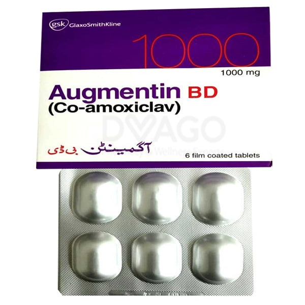 Augmentin Tablet 1g  (1 Strip = 6 Tablets)