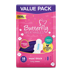 Butterfly Maxi Thick Cottony Sanitary Pads Large 18Pcs