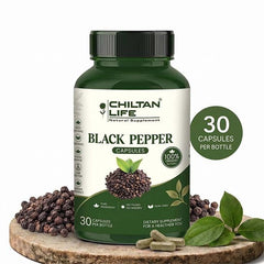 Black Pepper Capsule 100% Natural Black Pepper Tablets 30 Per Bottle - ChiltanPure