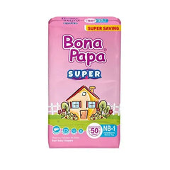 BONA PAPA BABY DIAPERS SUPER ECONOMY PACK NEW BORN SIZE 1 50PCS