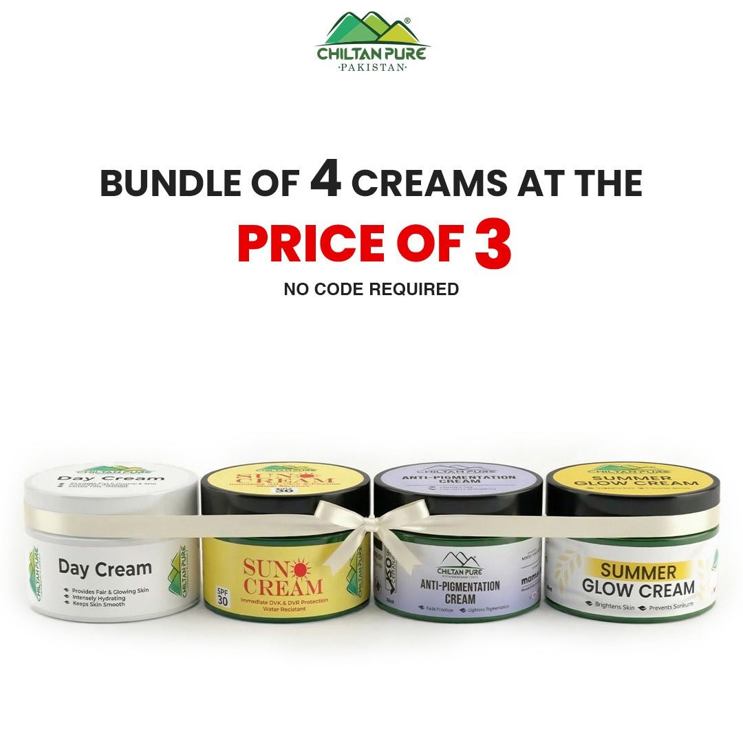 Bundle Of 4 Cream At The Price of 3 / Day Cream / Sun Cream / anti Pigmentation Cream / Summer Glow Cream - ChiltanPure