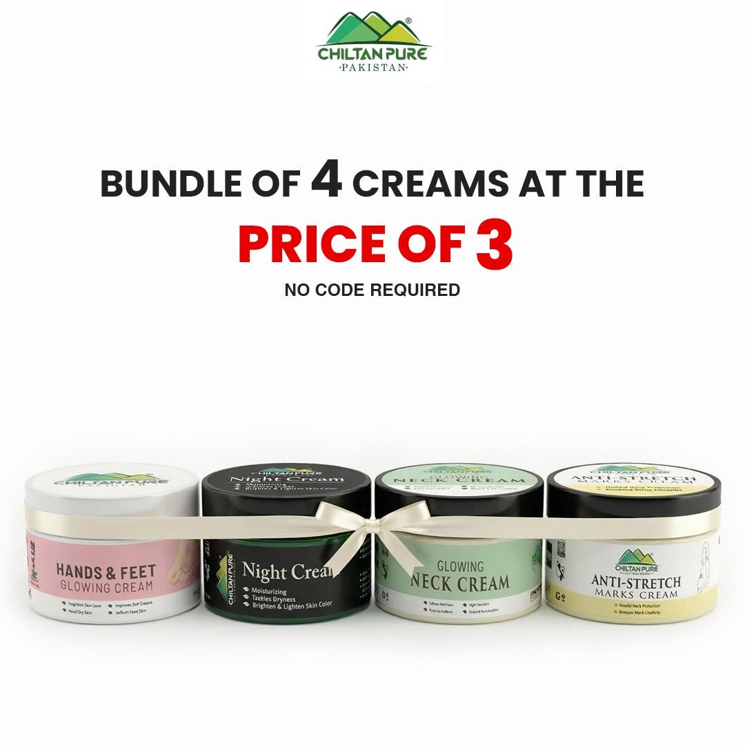 Bundle Of 4 Cream At The Price Of 3 / Hand and Foot Cream / Night Cream / Neck Cream / Anti Stretch - ChiltanPure
