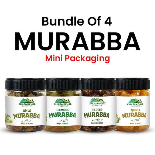 Bundle Of 4 Murabba Mini Packaging / Amla Murabba / Bamboo Murabba / Hareer Murabba / Quince Murabba - ChiltanPure