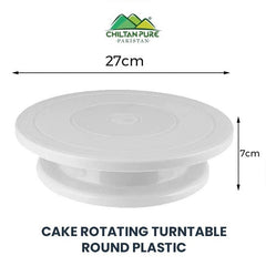 Cake Rotating Turntable Round Plastic 27CM / 27CM پلاسٹک کیک روٹیٹنگ ٹرن ٹیبل - ChiltanPure