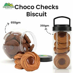 Choco Checks Biscuit Cookies / Made With Organic Desi Butter, Bakery Biscuit - ChiltanPure