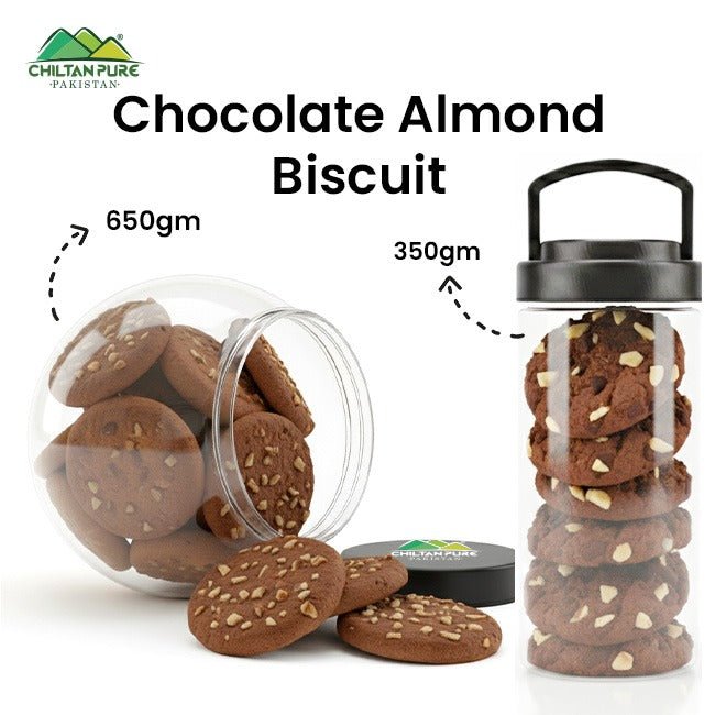 Chocolate Almond Biscuit Cookies / Made With Organic Desi Butter, Bakery Biscuit - ChiltanPure