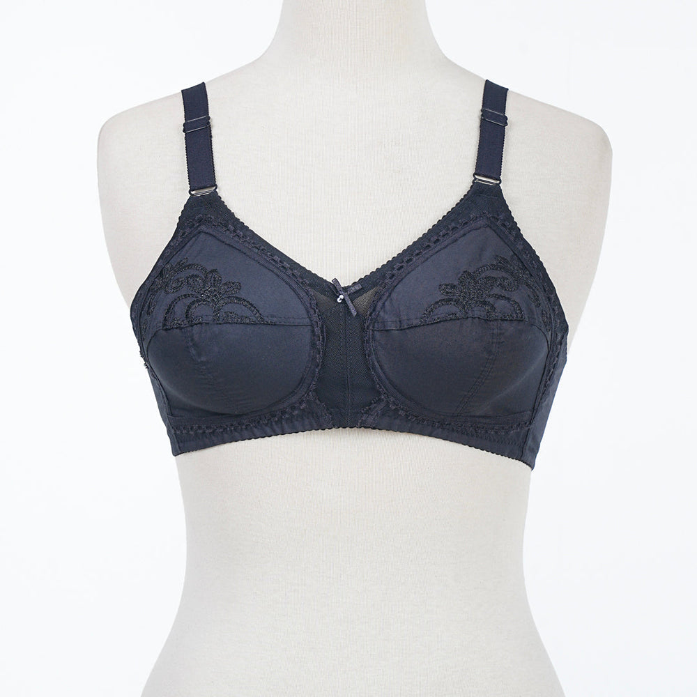 Belleza Lingerie Classic Cotton Bra - Black 46 / G - MamasJan Lingerie