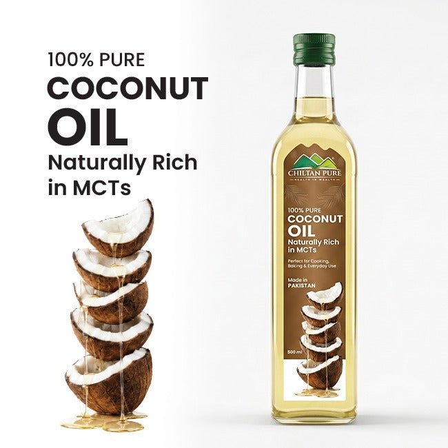 Coconut Oil 500ml Premium Glass Bootle Packing 100% Pure Oil - Mamasjan