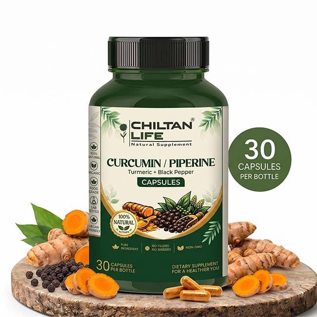 Curcumin / Piperine Capsule 100% Natural Curcumin / Piperine Tablets 30 Per Bottle 500mg - Mamasjan