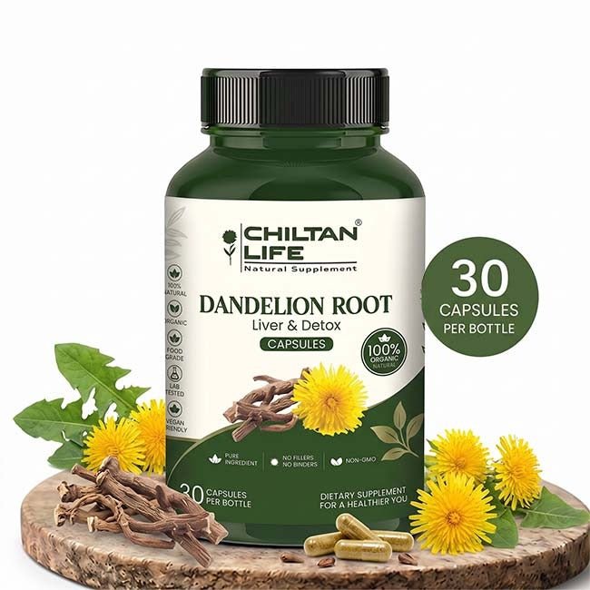 Dandelion Root Capsule 100% Natural Dandelion Root Tablets 30 Per Bottle 500mg - Mamasjan