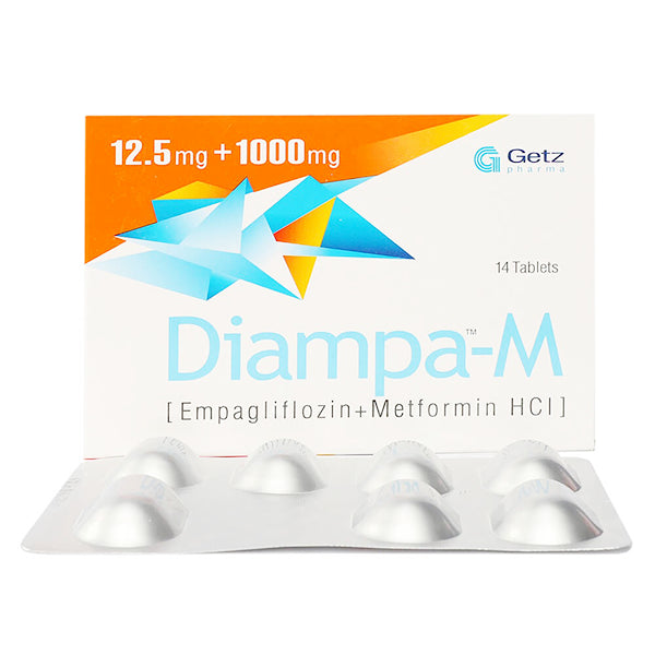 Diampa-M XR Tablets 12.5+1000mg  (1 Strip = 7 Tablets)