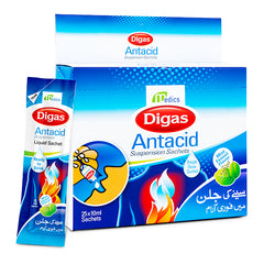 Digas Antacid Suspension Sachet 10ml (1 Box = 25 Sachets)