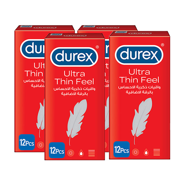 Durex Condoms Featherlite Ultra Fine Greater Sensitivity Condoms 3Pcs (Pack of 4)