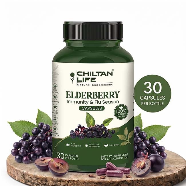 Elderberry Capsule 100% Natural Elderberry Tablets 30 Per Bottle 500mg - Mamasjan
