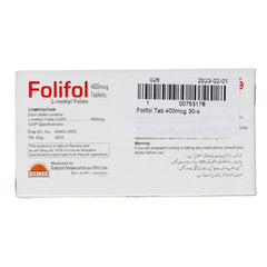 Folifol Tablets 400mcg (1 Box = 30 Tablets)