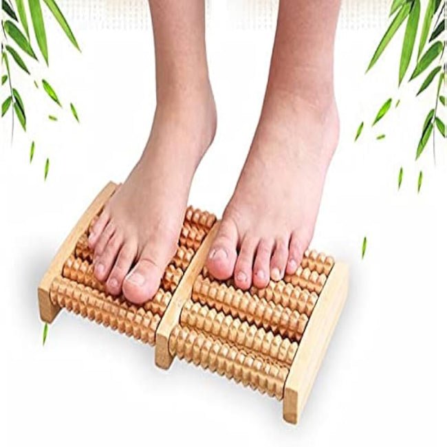 Foot Massage / Wooden Roller Massager Reflexology Foot Therapy - ChiltanPure