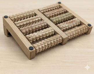 Dual Wooden Foot Massager Roller Premium Acupressure Foot Roller For Plantar Fasciitis Stress Relief And Reflexology Blood Circulation Massage - The Healthcare Shop Pakistan