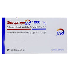 Glucophage Xr Tablets 1g (1 Box = 3 Strips) (1 Strip = 10 Tablets)