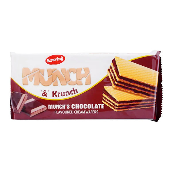 Kraving Munch & Krunch Munchs Chocolate Flavoured Cream Wafers 150g