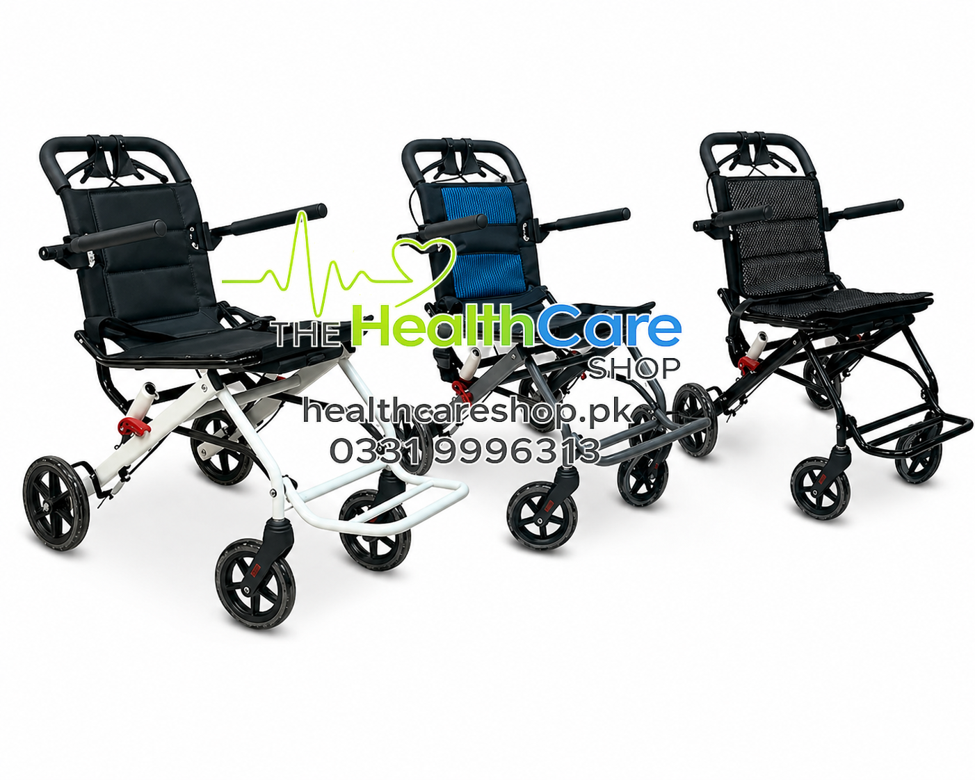 Lc 9006 Travelling Wheelchair Lightweight Foldable Hajj Umrah Special - The Healthcare Shop Pakistan