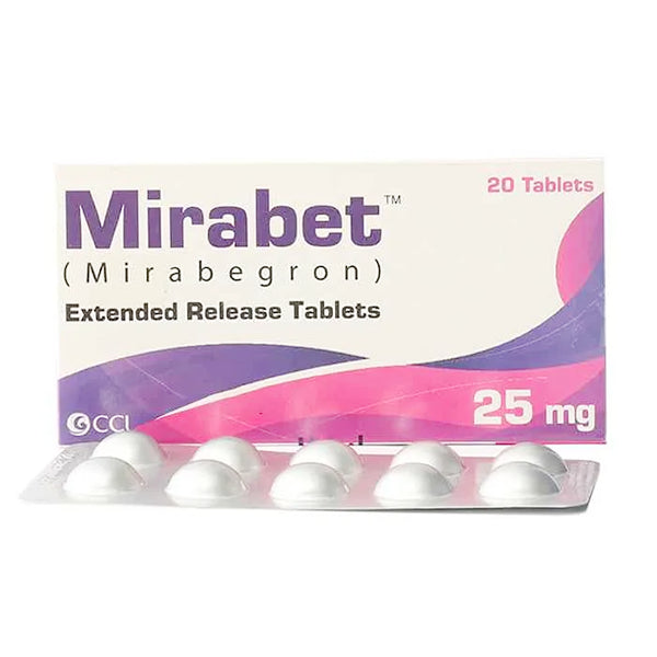Mirabet Tablets 25mg (1 Box = 2 Strips) (1 Strip = 10 Tablets)